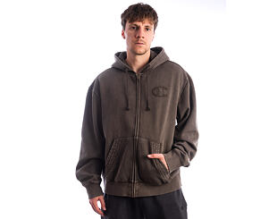 Pullover Champion - Washed Black Hoodie Full Zip Sweatshirt