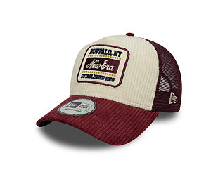 Kappe New Era - Branded Cord Visor 9FORTY A-Frame Trucker - Maroon / Stone