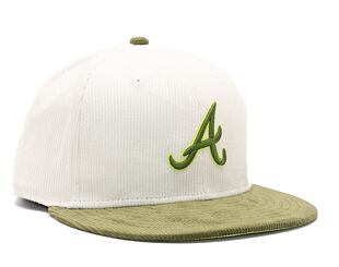 Kappe New Era 59FIFTY MLB Cord Atlanta Braves Off White / Nephrite Green / Cyber Green