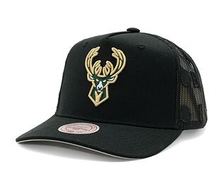 Kappe Mitchell & Ness - NBA Monogram Trucker Milwaukee Bucks Black