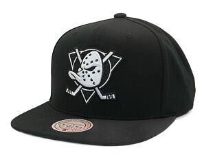 Kappe Mitchell & Ness - Evergreen Black White Snapback Vntg - Anaheim Ducks - Black
