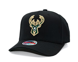Kappe Mitchell & Ness  - NBA Classic Red Snapback Custom Patch - Milwaukee Bucks - Black