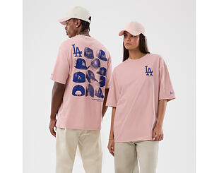 T-Shirt New Era - MLB Cap Graphic Oversized Tee - LA Dodgers - Pink Rouge