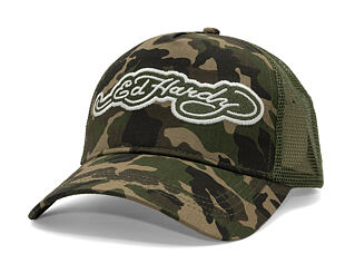 Kappe Ed Hardy - Embroidery Applique Cord 5 Panel Trucker Cap