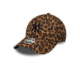 Damen Kappe New Era - MLB Leopard Cord 9FORTY - NY Yankees - Stone / Black