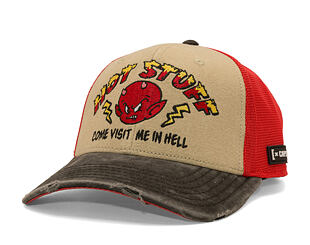 Kappe Capslab - Hot Stuff Trucker - Come Visit Me In Hell Distressed - Sand / Red
