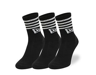 3 Paar Socken New Era Stripe Crew 3Pack Black