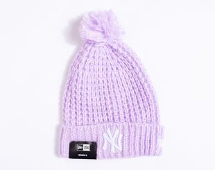 Damen Mütze New Era MLB Womens Cosy Pom Beanie - NY Yankees - Digital Lavender / White