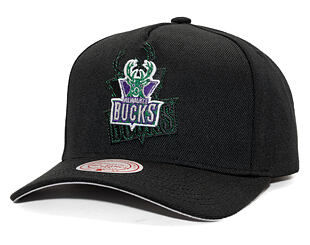 Kappe Mitchell & Ness - NBA Tilted Pro Snapback Hwc - Milwaukee Bucks - Black