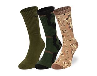 Socken New Era - Camo Crew Socks 3pk - Olive