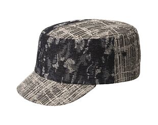 Kappe Kangol - TRENDS PACK - Denim Mashup Army Cap - Black Topstitch