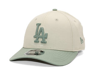 Kappe New Era - MLB Side Script 9FORTY M-CROWN - LA Dodgers - Cream / Pastel Green