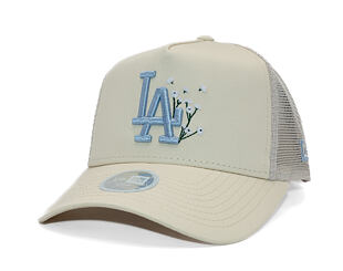 Damen Kappe New Era - MLB Floral 9FORTY A-Frame Trucker - LA Dodgers - Cream / Sky Blue