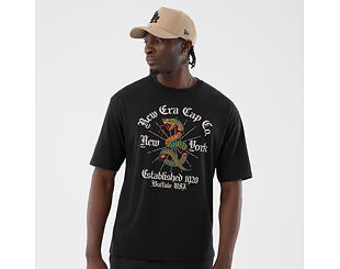 T-Shirt New Era - Branded Oversized Graphic Tee - Black