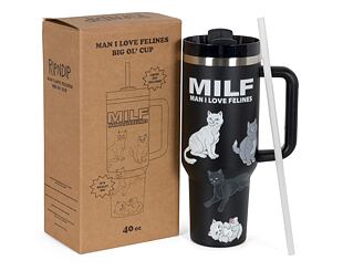 Flasche Rip N Dip - Man I Love Felines Big Ol Cup Tumbler Black