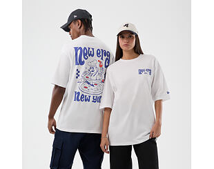 T-Shirt New Era - Branded PIzza Time Graphic Oversized Tee - White