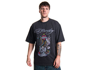T-Shirt Ed Hardy - Mens New York City Diamante Tshirt - Black