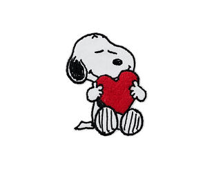 Bügelbild Monoquick - Snoopy se srdíčkem 7,5 x 5,5 cm