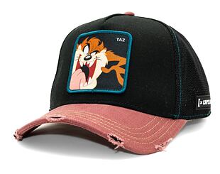 Kappe Capslab - Trucker Looney Tunes Trucker Abgenutzt Taz - Schwarz / Sand / Rot