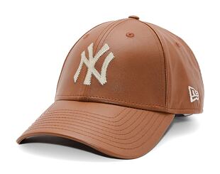 Kappe New Era - MLB Image Drop - Leather 9FORTY - NY Yankees - Brown / White