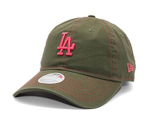 Damen Kappe New Era - MLB Contrast Stitch 9TWENTY - LA Dodgers - New Olive / Coral