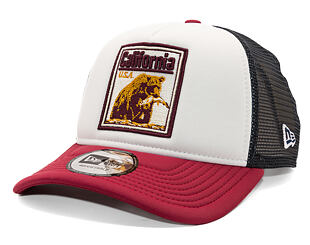 Kappe New Era - Branded Graphic Patch 9FORTY Trucker - White / Cherry