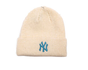 Damen Mütze New Era - MLB Wide Cuff Beanie - NY Yankees - Cream / Blue