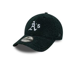 Kappe New Era - MLB Winter Borg Teddy Fleece 9FORTY - Oakland Athletics - Dark Green / White
