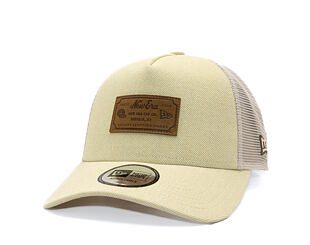 Kappe New Era - Branded Denim Leather Patch 9FORTY A-Frame Trucker - Camel