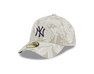 Kappe New Era - MLB Three Looms "Leafy Palm" 59FORTY A-Frame - NY Yankees - Stone