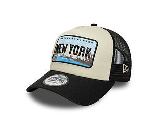 Kappe New Era - Branded Licence Plate 9FORTY A-Frame Trucker - Black / Stone