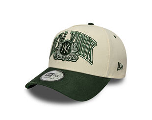 Kappe New Era - MLB Wordmark Suede 9FORTY A-Frame - NY Yankees - Cream / Cilantro Green