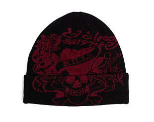 Mütze Ed Hardy - Unisex Love Kills Slowly Foldover Beanie - Black
