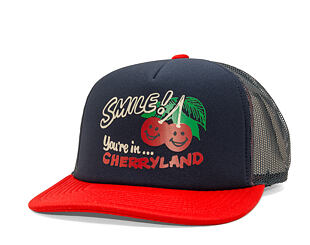 Kappe Brixton - Cherryland Trucker Hat - Washed Navy/Crimson