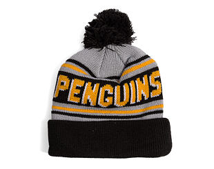 Mütze New Era - NHL Evergreen Wordmark Pom Medium Knit - Pittsburgh Penguins - Team Color