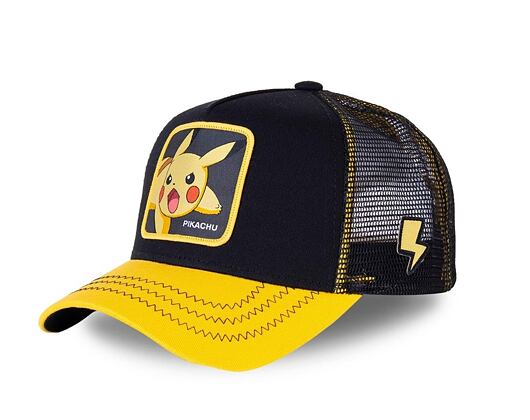 Kappe Capslab Trucker - Pokémon - Pikachu - Black / Yellow