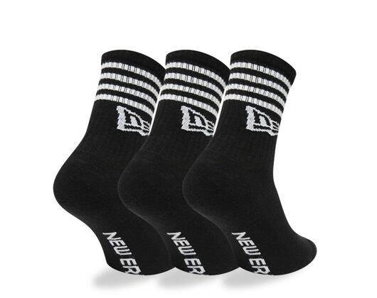 3 Paar Socken New Era Stripe Crew 3Pack Black