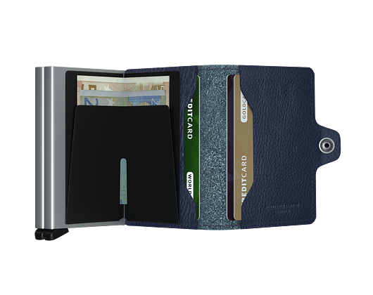 Geldbörse Secrid Twinwallet Vegetable Tanned Navy-Silver