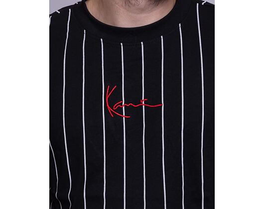 T-Shirt Karl Kani - Small Signature Pinstripe Tee - Black/White