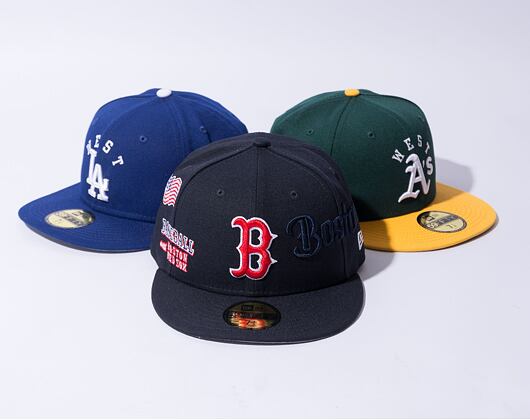 Kappe New Era 59FIFTY MLB Script 5 Boston Red Sox Navy / Red