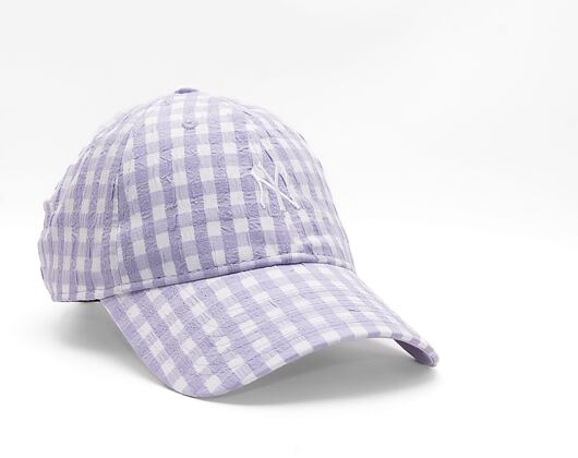 Damen Kappe New Era 9TWENTY MLB Womens Gingham  - NY Yankees - Pastel Lilac / White