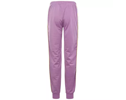 Damen Trainerhose Kappa 222 BANDA WRASTORIAI SLIM Violet Lilla-White-Yellow Anisette