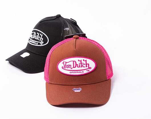 Kappe Von Dutch Trucker Boston - Cotton Twill - Brown/Pink