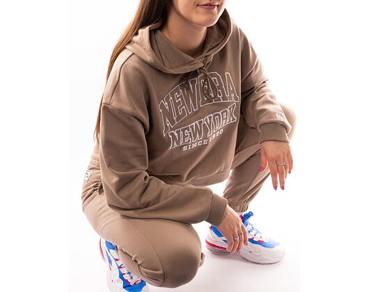 Damen Trainerhose New Era Arch Wordmark Joggers Ash Brown / White