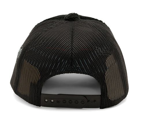 Kappe Reflection Luxury Fuzzy Trucker - Satin Black / White