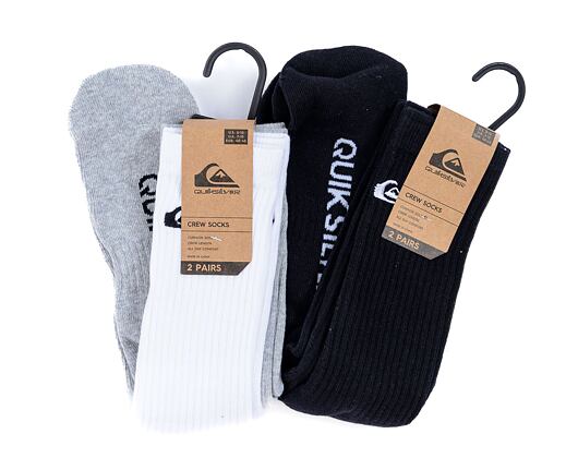 2 Paar Socken Quiksilver Basic Crew Socks White/Grey