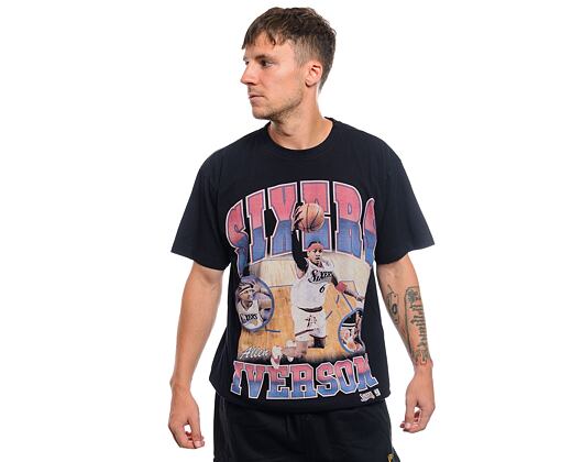 T-Shirt Mitchell & Ness Nba Player Photo Tee Philadelphia 76Ers Black
