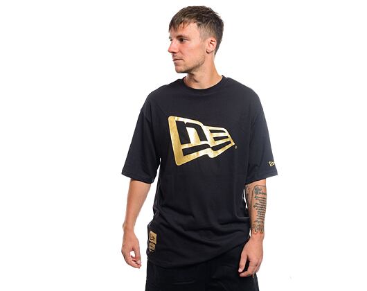 T-Shirt New Era - Flag Oversized Tee - Black / Gold