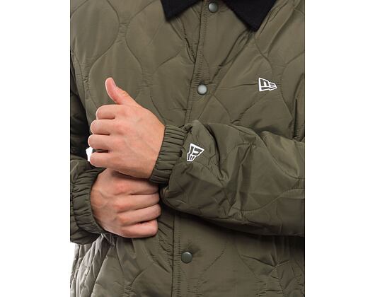 Jacke New Era - Quilted Coaches Jacket - New Olive / White