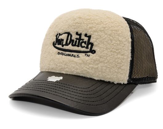 Kappe Von Dutch - Trucker Newark - Teddy/ Pu - Black/Cream